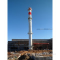 Free-standing steel chimney for industrial boiler